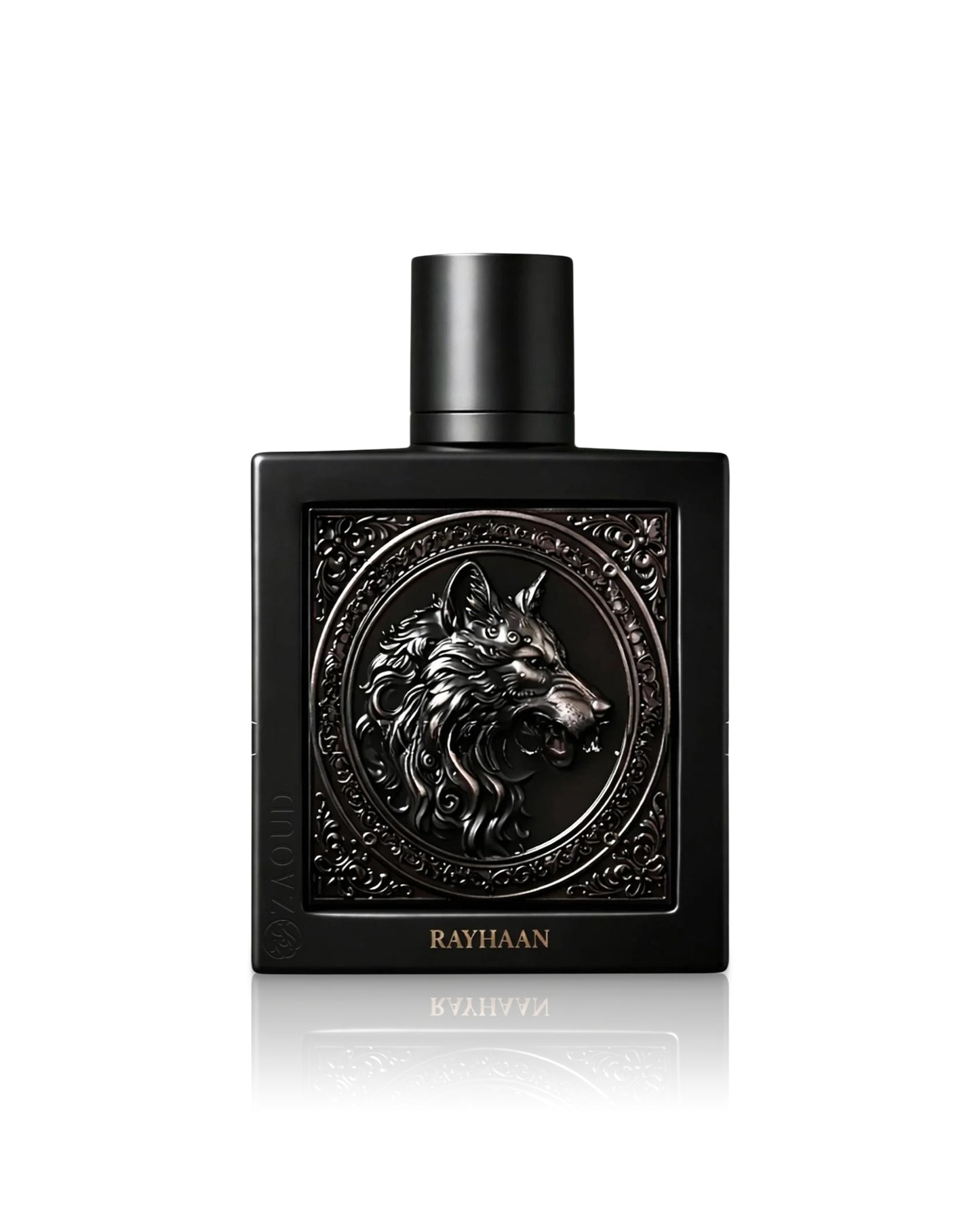 rayhaan wolf perfume bottle shows against white background