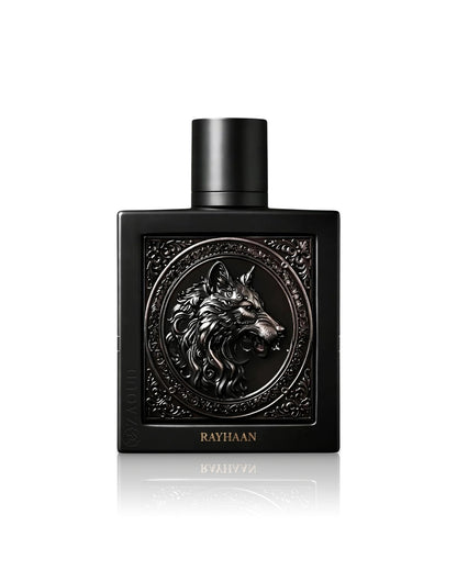rayhaan wolf perfume bottle shows against white background