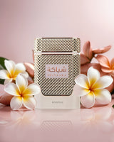 SHIYAAKA for women edp perfume bottle photograph besides vanilla flowers
