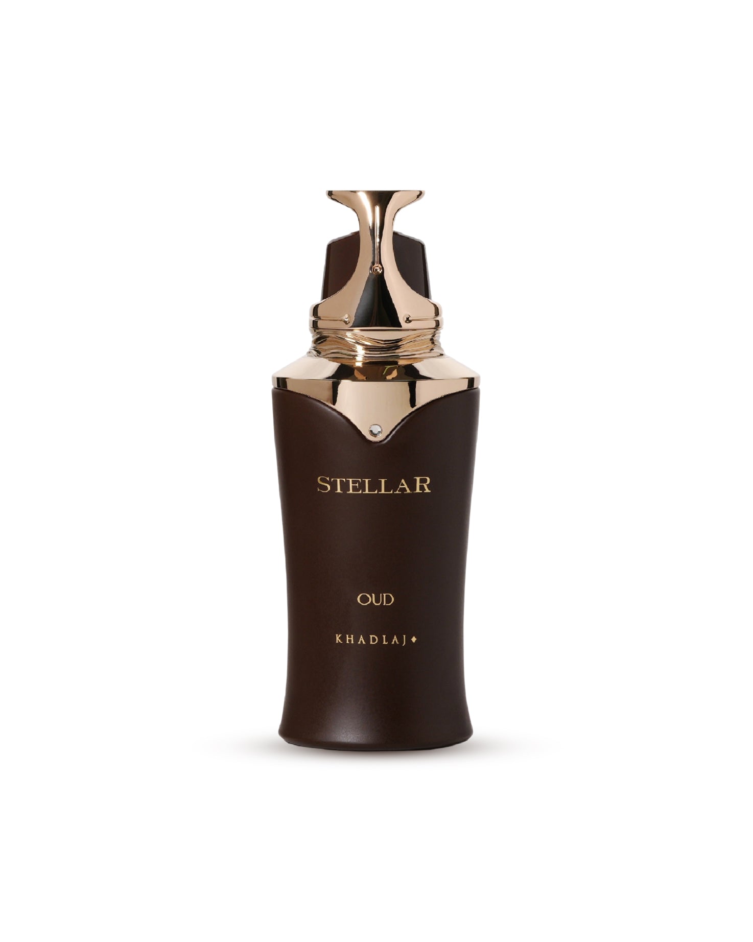 Stellar oud Edp perfume bottle against white background