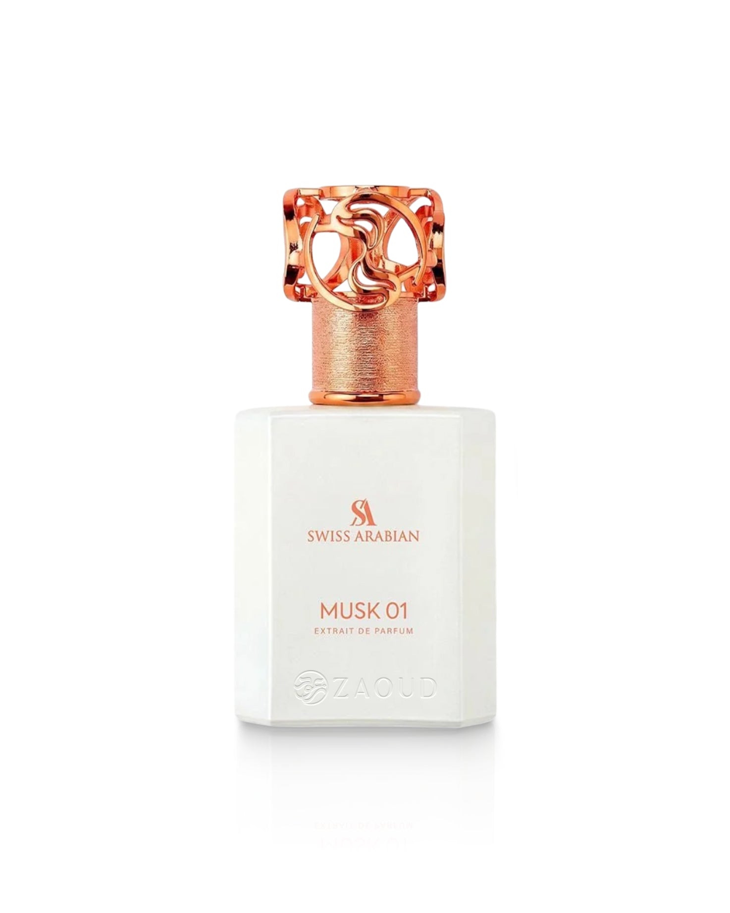 swiss aabian musk 01 perfume bottle shows against white background