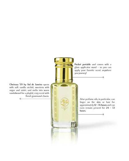 velvet skin perfume oil bottle with gold cap and clear container on a white background