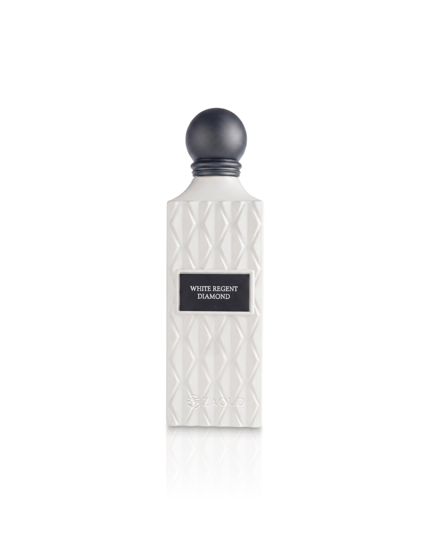 white regent diamond perfume bottle shows against white background