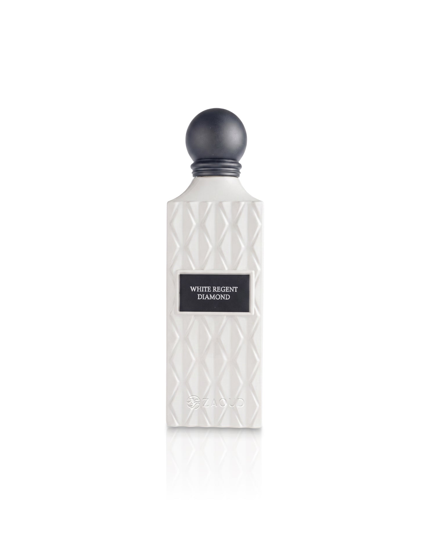 white regent diamond perfume bottle shows against white background