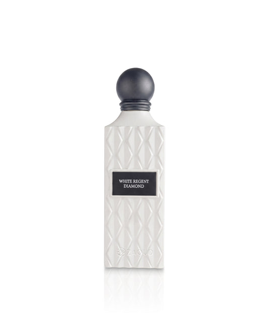 white regent diamond perfume bottle shows against white background