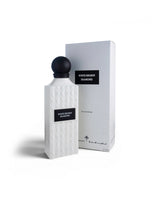 White Rescent Diamond Eau de Parfum bottle with a textured white diamond-patterned body, black spherical cap, and a matching white box behind it on a white background.