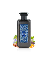 zimaya inekas luna Perfume bottle with decorative elements like chestnut and orange  on a white background
