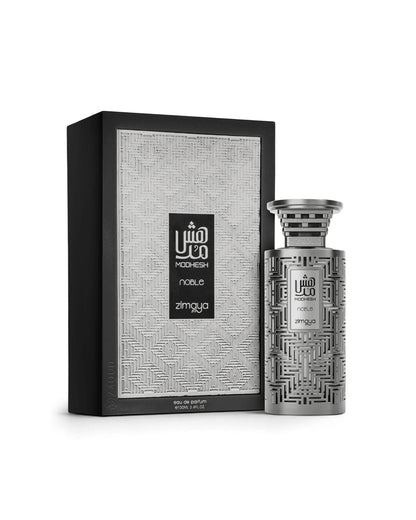 zimaya modesh noble perfume bottle shows packaging against white background