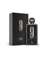 Afnan 9 PM Night Out perfume bottle and packaging on a white background