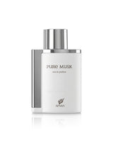 afnan pure musk perfume bottle shows against white background