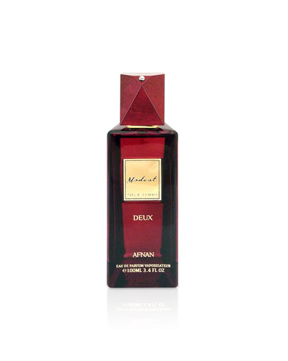 afnan modest deux perfume bottle shows against white background