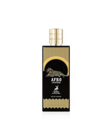 afro leather by maison alhambra perfume bottle shows against white background