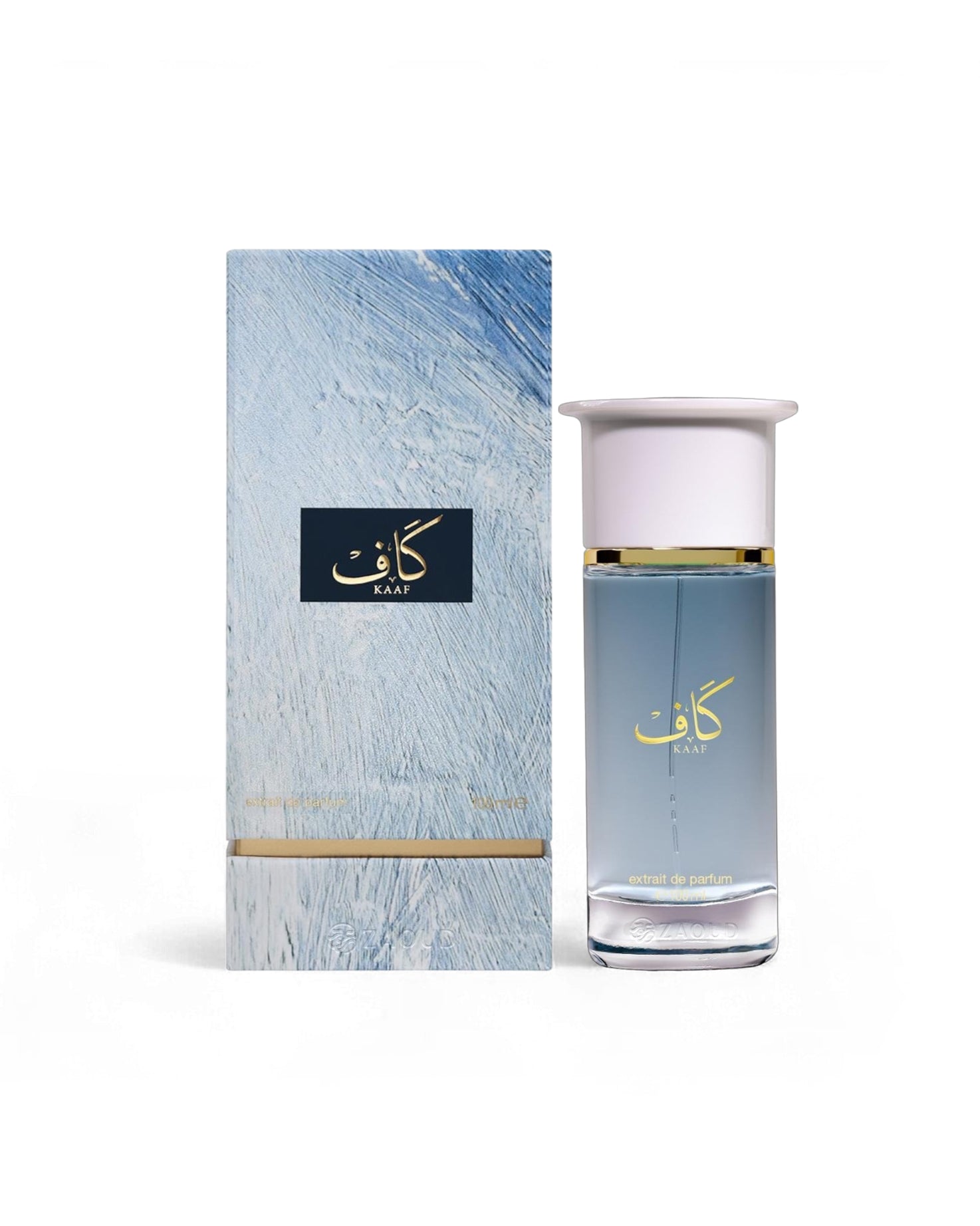 ahmed al maghribi kaaf extrait Perfume bottle and packaging with 'KAAF' branding on a white background