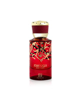 ahmed al maghribi bidun esam perfume red bottle shows against white background