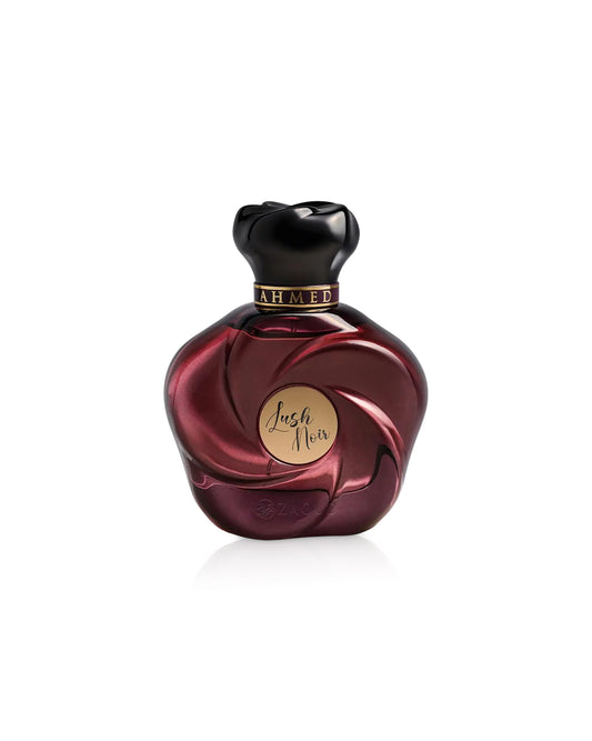 ahmed al maghribi lush noir perfume bottle shows against white background