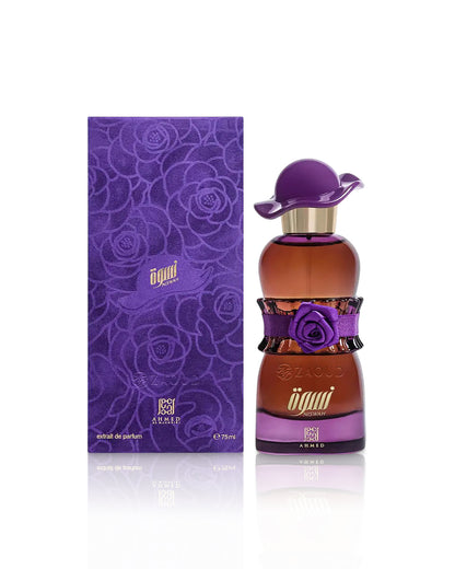 ahmed al maghribi niswah perfume bottle beside box shows against white background