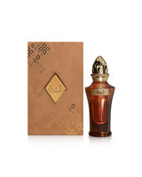 ahmed al maghribi aayah Perfume bottle with decorative cap and matching box on a white background