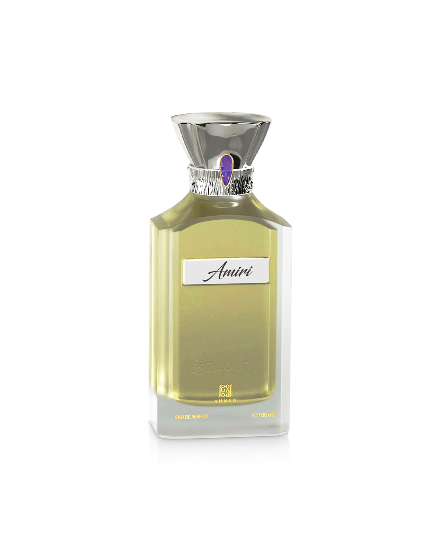 ahmed al maghribi amiri perfume bottle shows against white background