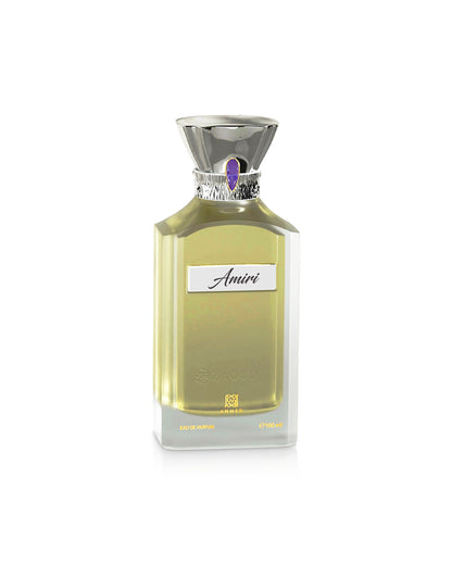 ahmed al maghribi amiri perfume bottle shows against white background