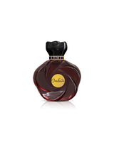 ahmed al maghribi gardenia Perfume bottle with black cap and brown body on a white background
