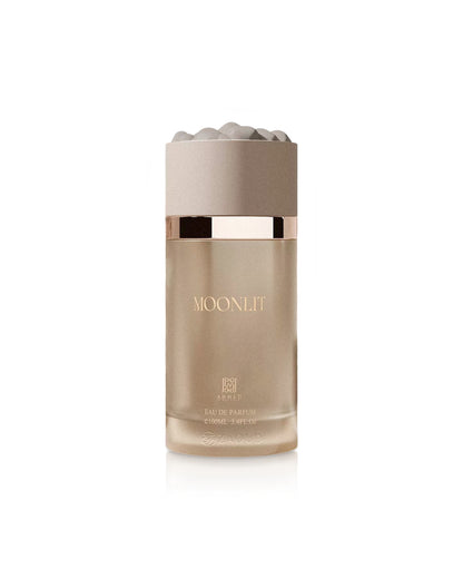 ahmed al maghribi moonlit Perfume bottle labeled 'Moonlit' on a white background
