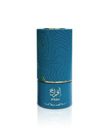 al absar ifrah Blue cylindrical container with gold accents and 'Ifrah' branding on a white background