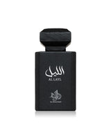 AL WATANIAH Black perfume bottle labeled 'Al Layl' by Al Waseehah on a white background