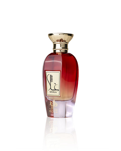 al wataniah ghala perfume bottle against white background
