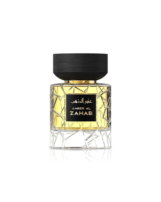 NYLAA Perfume bottle labeled 'Amber Al Zahab' on a white background