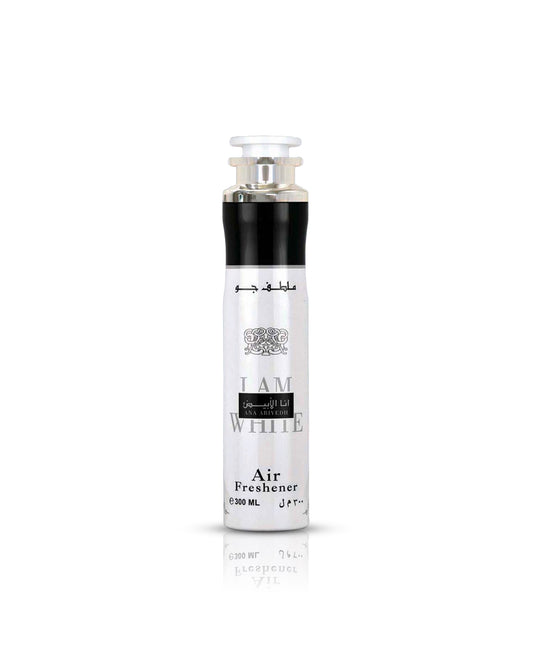 ana abiyedh air freshner bottle against white background