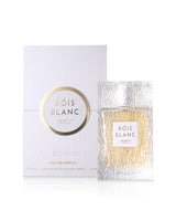 arabiyat prestige bois blanc perfume bottle shows beside its packaging against white background