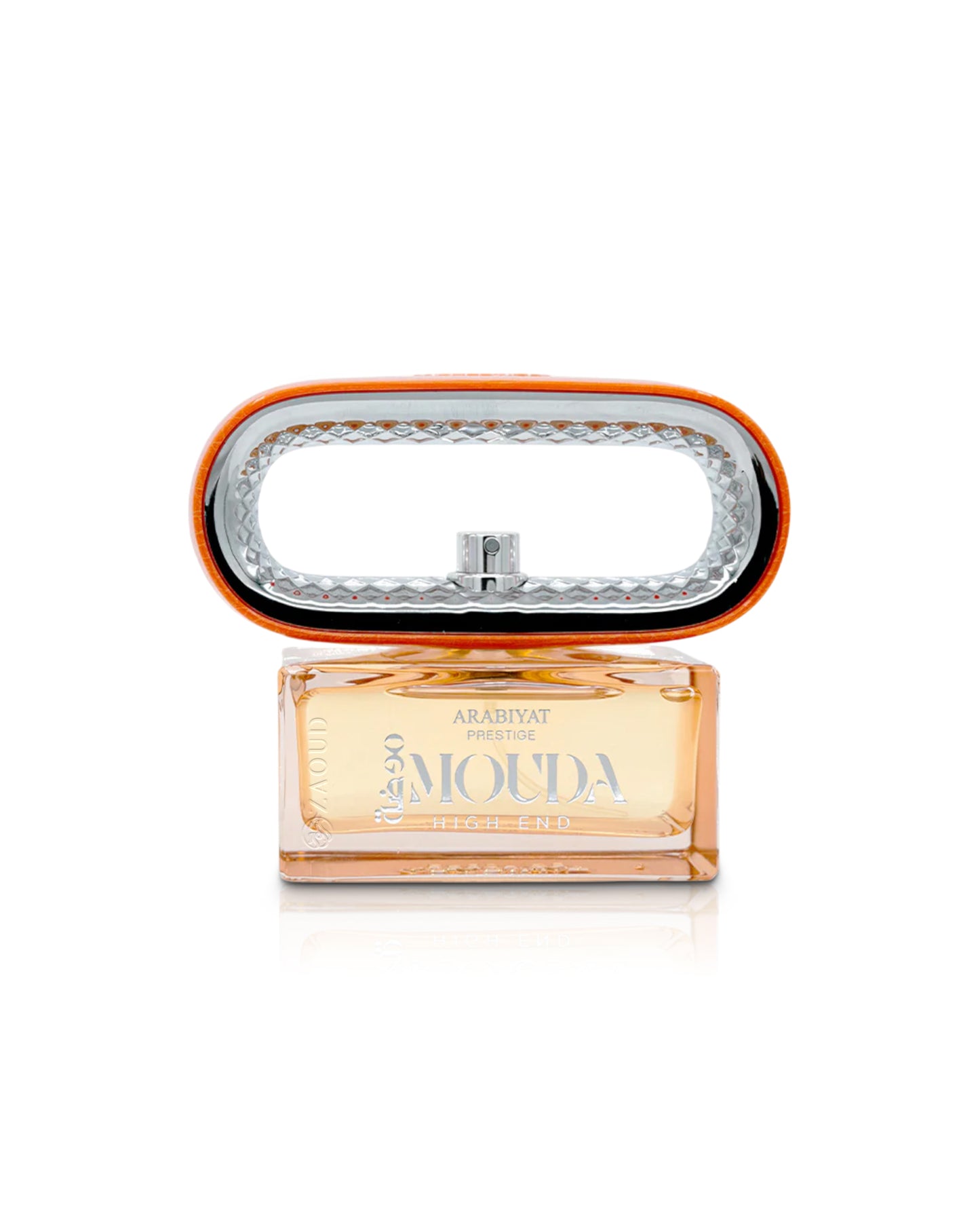 arabiyat prestige mouda high end perfume bottle shows against white background