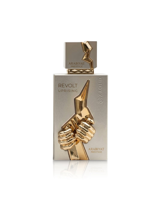 arabiyat prestige revolt uprising perfume bottle shows against white background