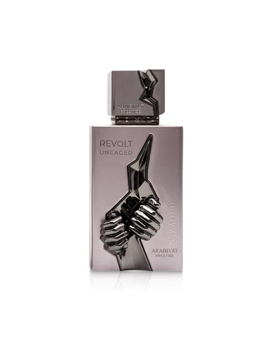 arabiyat prestige revolt uncaged perfume bottle shows against white background
