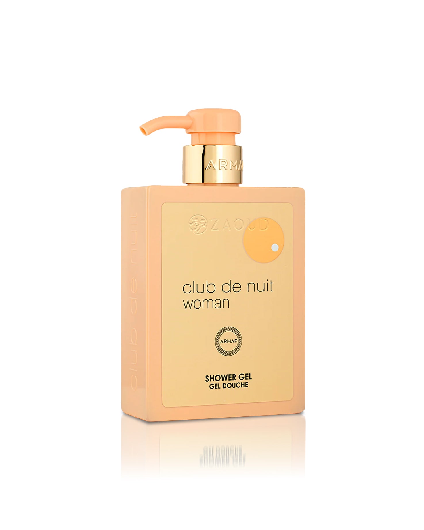armaf club de nuit woman shower gel bottle shows against white background