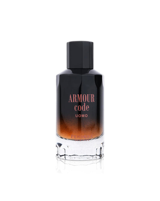 paris corner Perfume bottle labeled 'Armour Code Uomo' on a white background