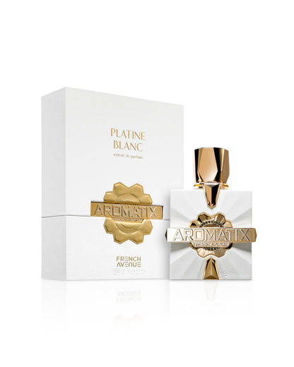 Aromatix Platine Blanc perfume bottle and packaging on a white background