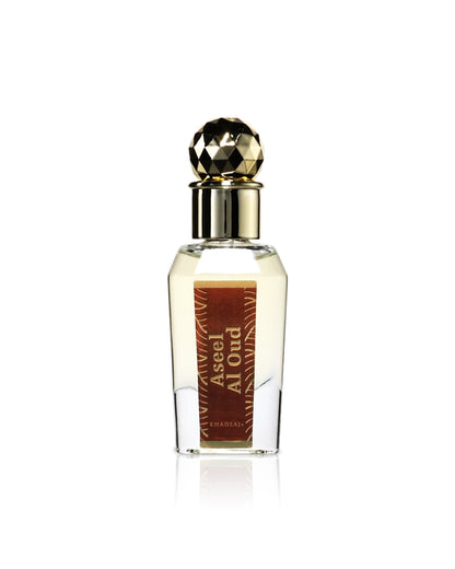 khadlaj aseel al oud perfume oil bottle shows against white background