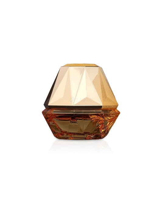 athoor al alam origami Gold geometric jewelry box on a white background