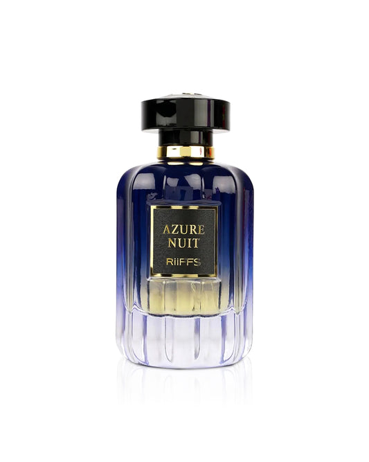 azure nuit by riiffs perfume bottle shows against white background