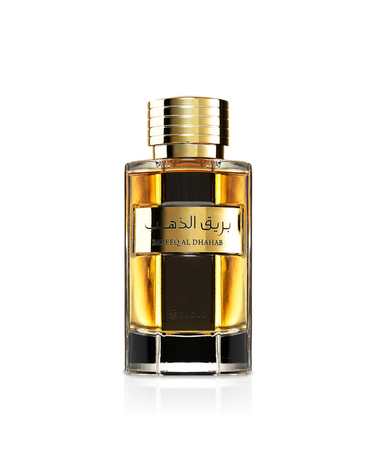 al wataniah bareeq al dahab perfume bottle shows against white background