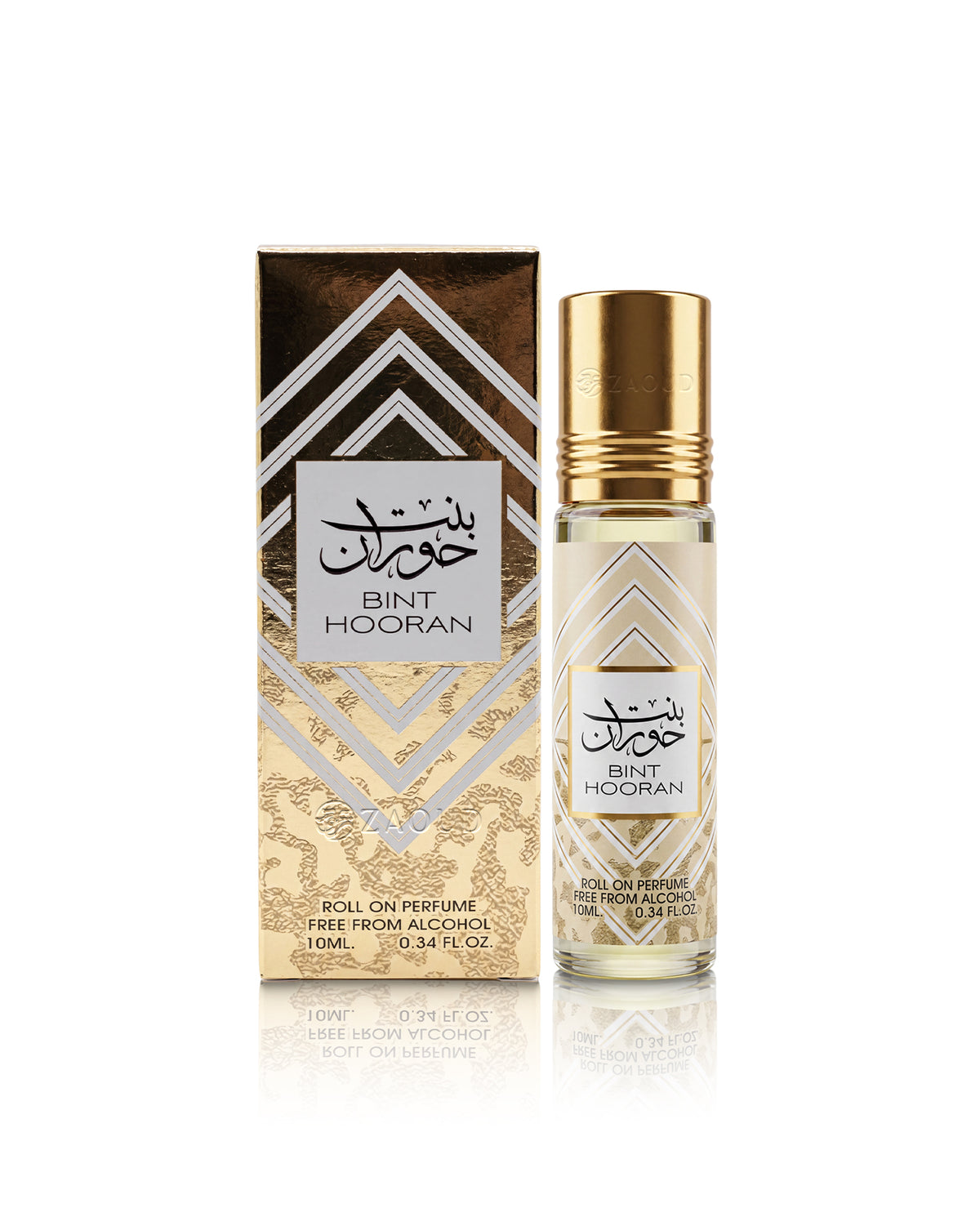 bint hooran perfume oil bottle shows beside its packaging against white background