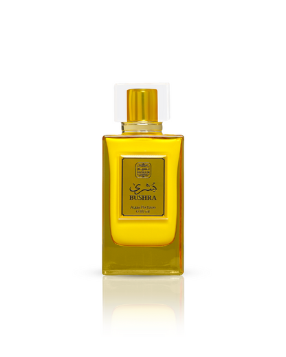 bushra aqua parfum bottle against white background