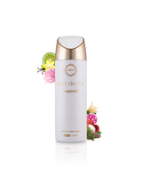 club de nuit imperiale deodorant can surrounded with fragrance notes like peony and litchie against white background