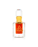 swiss arabian dehn el oud mubarak perfume oil bottle shows against white background