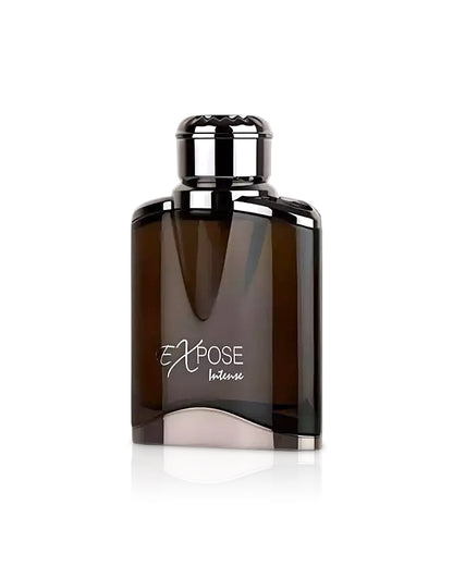 expose intense by maison alhambra perfume bottle shows against white background