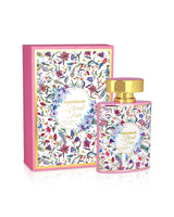 al haramain floral fair extrait de parfum bottle shows beside its box  against wite background
