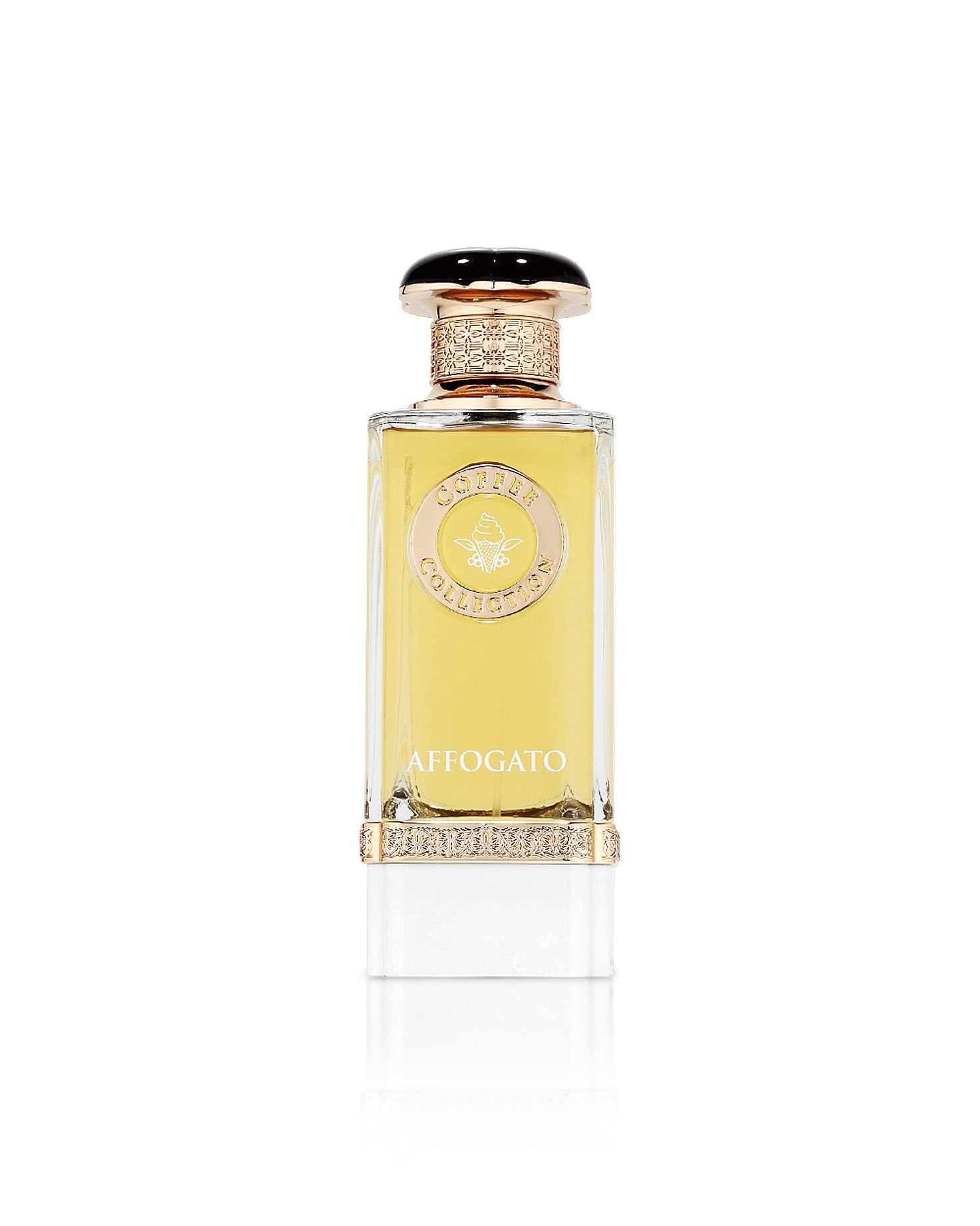 fragrance world affogato perfume bottle shows against white background