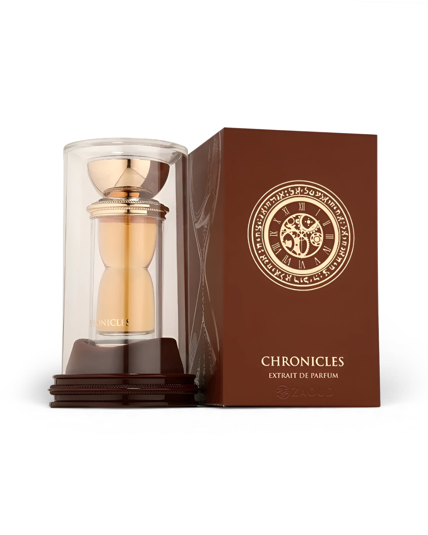 french avenue chronicles perfume bottle shows beside its packaging against white background 