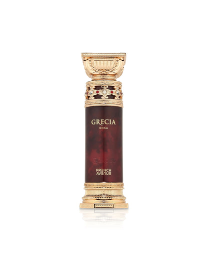 french avenue grecia rosa perfume bottle shows against white background